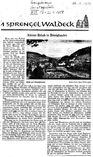 Besuch in Bömighausen aus dem Evangelischen Sonntagsboten von 1958