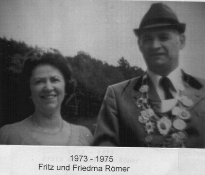 Bild zeigt Königspaar Friedma und Fritz Römer von 1973-1975