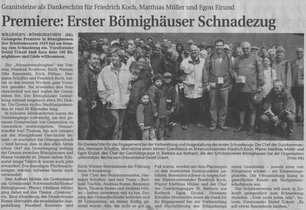 Zeitungsbericht vom 1. Bömighäuser Schnadezug vom 23. Mai 2004